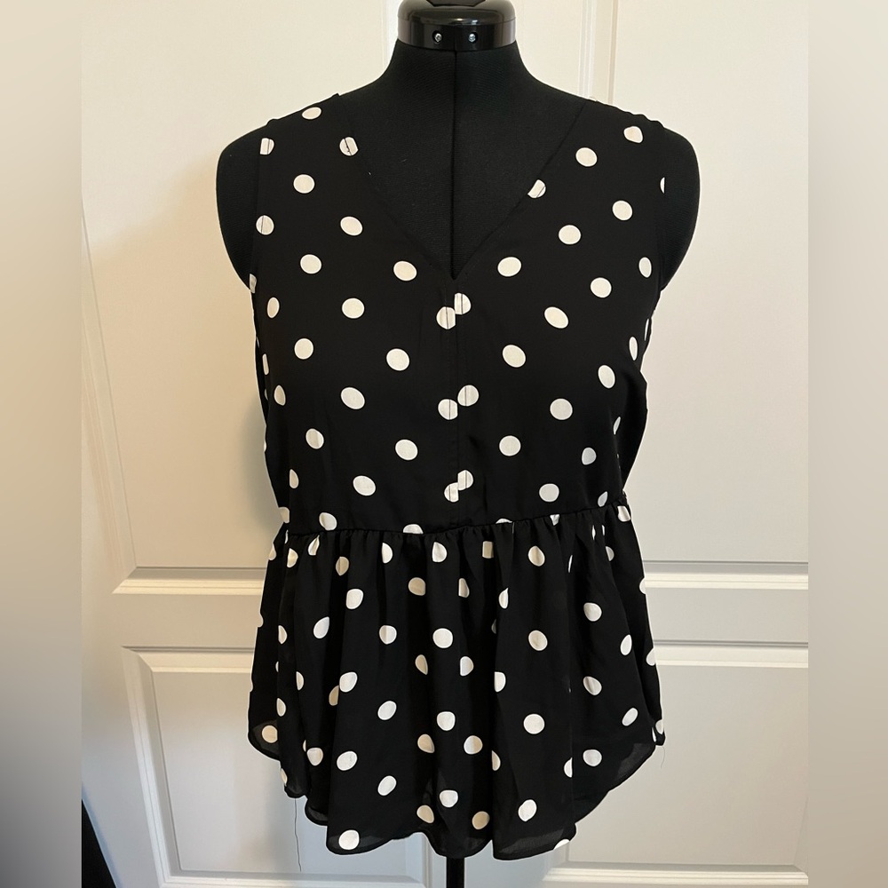 TORRID Polka Dot Sleeveless Black Top